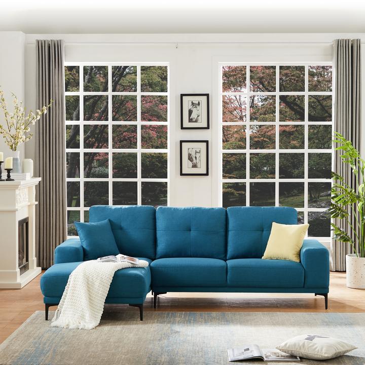Linen Modern Sectional Left Chaise