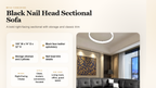 Black nail head sectional detail graphic - MEGA Furnishing