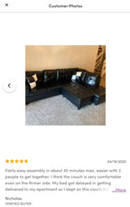 3 PC Sectional Sofa Set, (Black) Faux Leather Right -Facing Chaise with Free Storage Ottoman - MEGAFURNISHING
