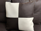 Sectional 3 PC set Brown Faux Leather Right -Facing Chaise Free Storage Ottoman - MEGAFURNISHING