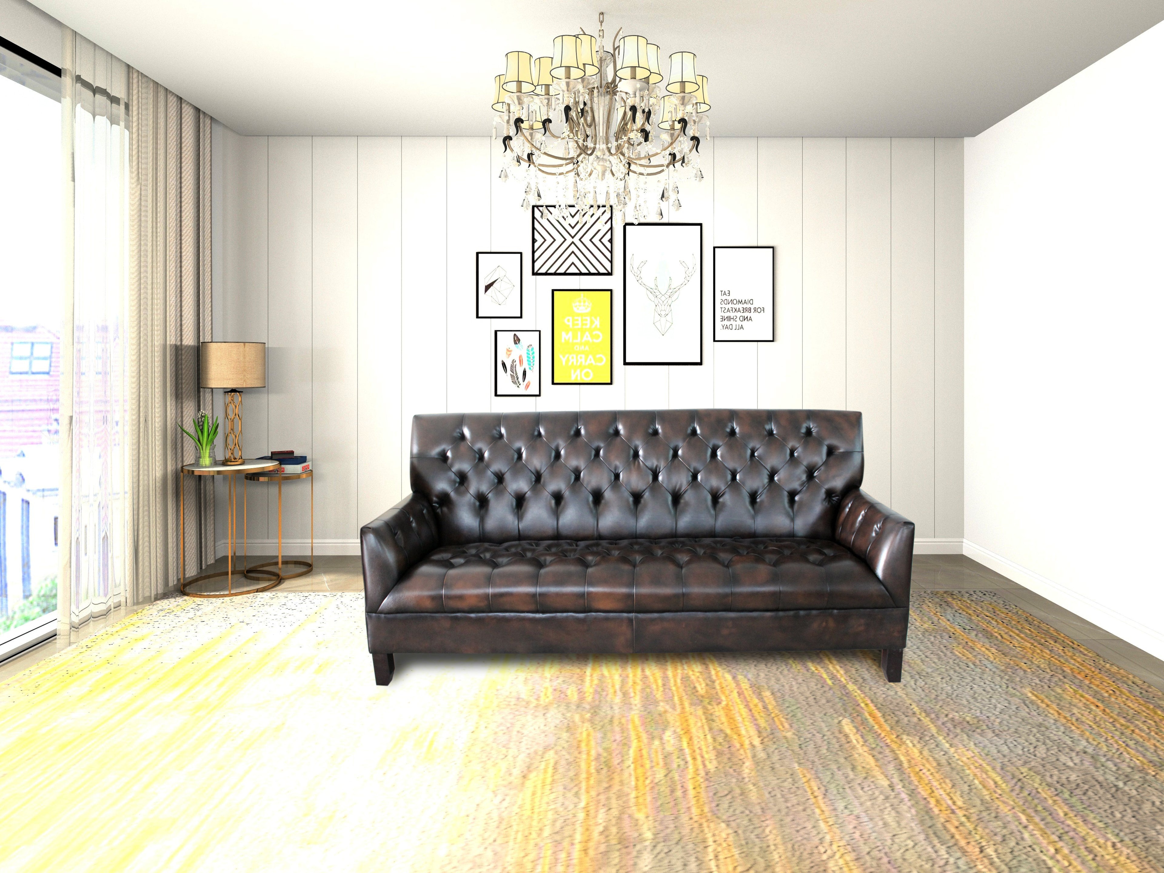 Huntington Hand-Made Imitation Midcentury Sofa - MEGAFURNISHING