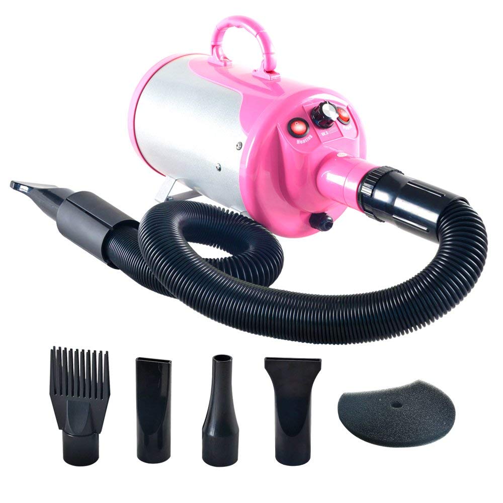SHELANDY 3.2HP Stepless Adjustable Speed Pet Hair Force Dryer Dog Grooming Blower with Heater - MEGAFURNISHING