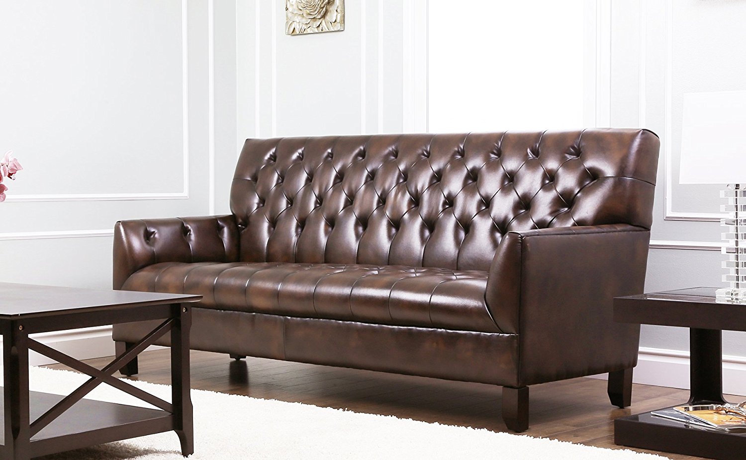 Huntington Hand-Made Imitation Midcentury Sofa - MEGAFURNISHING