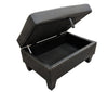 Black Nail Head 3 Piece Sectional Set Lift -Facing chaise Free Storage Ottoman - MEGAFURNISHING