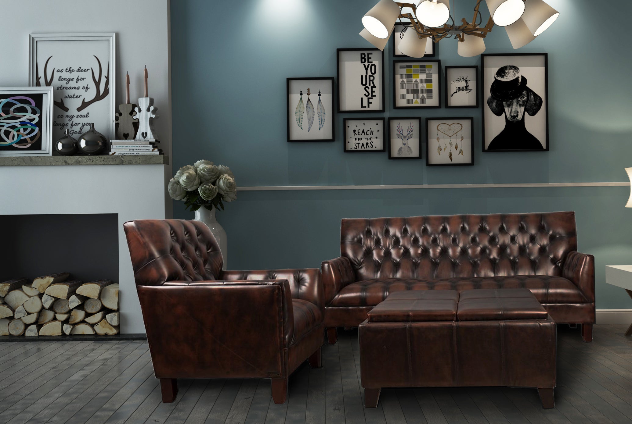 Huntonting Hand-Made Imitation Midcentury Chaise - MEGAFURNISHING