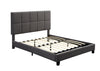 Gray Upholstered Sleigh Queen Bed - MEGAFURNISHING