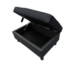 Sectional 3 PC set Black Faux Leather Right -Facing Chaise - MEGAFURNISHING