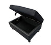 Sectional 3 PC set Black Faux Leather Right -Facing Chaise - MEGAFURNISHING