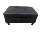 Sectional 3 PC set Black Faux Leather Right -Facing Chaise - MEGAFURNISHING