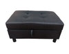 Sectional 3 PC set Black Faux Leather Right -Facing Chaise - MEGAFURNISHING