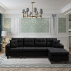 MEGA right sectional sofa with footrest, convertible corner sofa with armrest storage, living room and apartment sectional sofa, right chaise longue and grey - MEGAFURNISHING